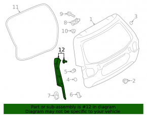 Trunk door molding left Subaru Forester 19-24 SK