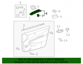 Front right window lift control Toyota Prius 20 04-09 black, manual