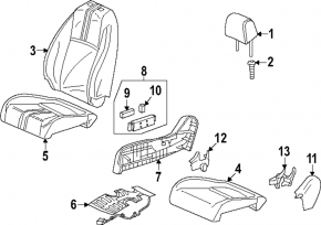 Passenger seat pad side right Honda CRV 23-25 black