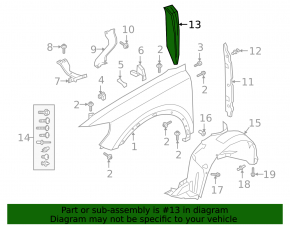 Left door-wing seal for Audi Q3 83A 19-21