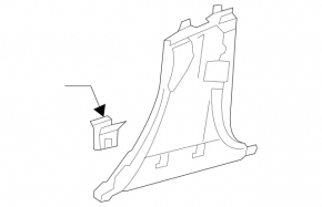 Center pillar trim lower left Mercedes C-class W205 15-21 black