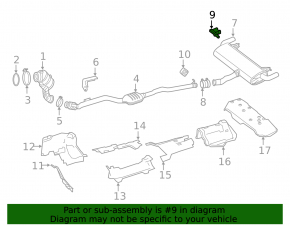Rear right muffler bracket Mercedes GLC 16-22
