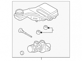 Lincoln MKZ 13-20 2.0, 3.7 Master Cylinder with Reservoir
