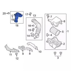 Air duct for turbine Lincoln MKC 15- 2.0T type 2
