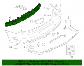 Ford Mustang mk6 18-23 Rear Bumper Absorber