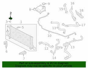Radiator bracket upper left Volvo XC40 19-25 rubber + plastic