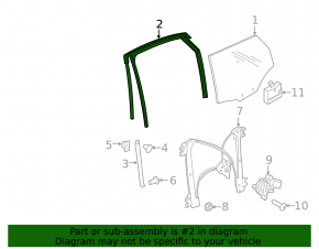 Rear left glass seal Audi Q7 16-