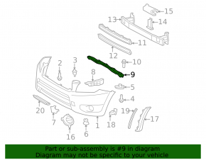 Front bumper center bracket for Toyota RAV4 06-12