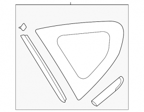 Window blind glass rear left Subaru Impreza 5d 17-23 chrome