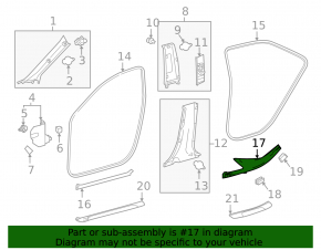 Door sill trim inner rear left Toyota Camry v70 18-24 gray
