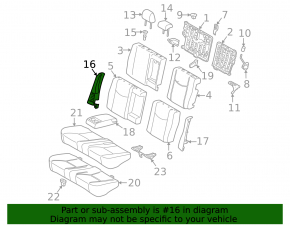 Side trim rear seats right Toyota Prius 30 10-11 leather gray