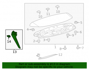 Trunk lid spoiler right Lexus RX350 RX450h 16-22