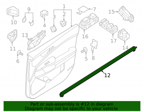 Inner glass seal for the front left door of a Kia Sportage 23-26
