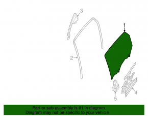 Glass of the rear left door Nissan Sentra 13-19