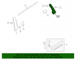 Rear left side door trim for Audi Q3 83A 19-25, gloss black