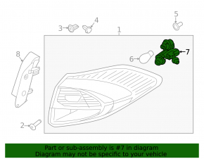 Right wing exterior light wiring for a 19-21 Hyundai Tucson
