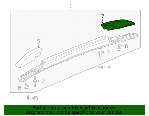 Rear left longitudinal railing trim Chevrolet Trax 15-22 structure