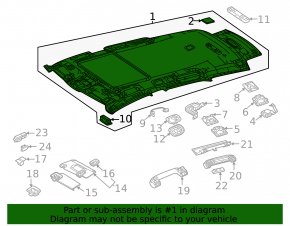 Ceiling trim Mercedes W167 GLE 350 450 20-23 for panorama, beige