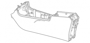 Mercedes H247 GLA 20-23 upper center console trim, glossy black with chrome, backlit, scratches