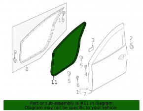 Door seal front left Mazda 3 14-18 BM
