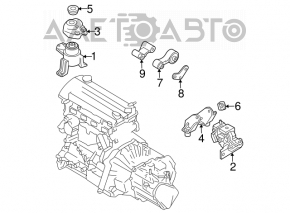 Mazda6 03-05 2.3" center rear engine mount bracket