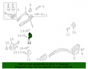 Upper front left door hinge Mazda 6 14-21