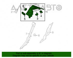 Rear pillar trim right Mercedes CLA 14-19 black