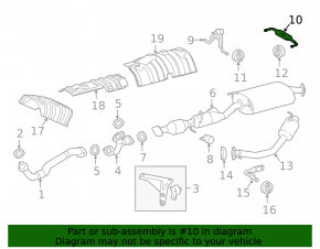 Rear muffler bracket Lexus RX450 10-15