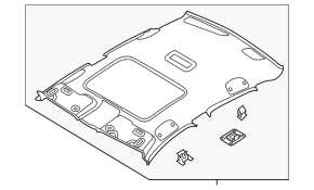 Black headliner for a 19-24 VW Jetta sunroof