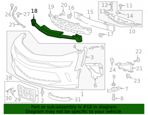 Chevrolet Camaro Front Bumper Absorber 16- Front SS
