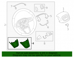 Audi Q8 19-25 chrome steering wheel cover, scratches, broken fasteners