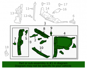 TV panel radiator Toyota Highlander 14-19