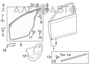 Lexus CT200h 11-17 Front Left Door Seal