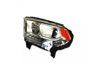 Headlight front left bare Dodge Durango 14-15 halogen light + LED DRL