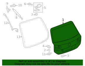 Naked trunk door VW Touareg 11-17