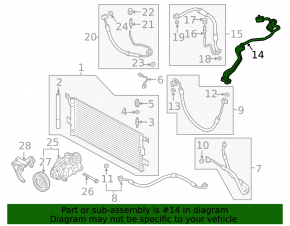 Air conditioning hose compressor-heater second Audi Q5 80A 18-24