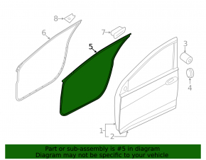 Front left door seal Hyundai Elantra UD 11-16