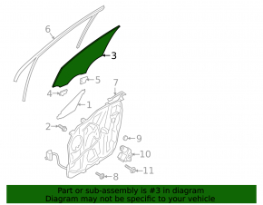 Glass of the front right door Hyundai Santa FE 19-23