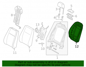 Audi A4 B9 17-25 rear passenger seat trim, gray