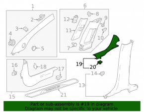 Door sill trim rear right Chevrolet Trax 15-22 black