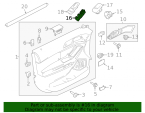 Front left window lift control Ford Explorer 11-15 black with chrome, 1 auto, with black trim