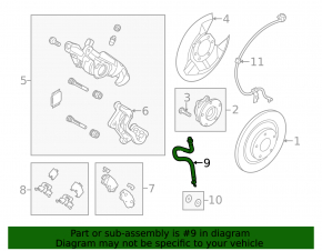 Brake hose rear left Mazda 6 13-21