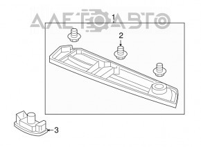 Right tailgate number plate light Acura MDX 14-20