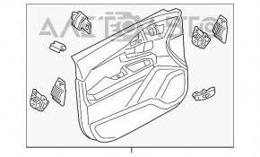 Door trim card front right Volvo XC90 16-22 leather black