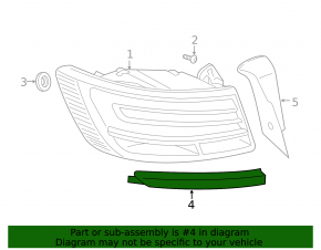 Molding right outer light Audi A6 C8 19- chrome