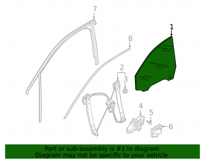 Front right door glass for Audi E-Tron 19-23