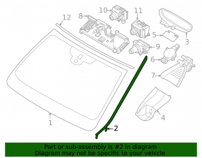Right windshield molding for BMW X2 F39 18-23