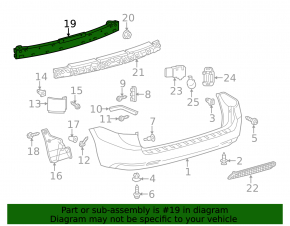 Rear bumper reinforcement Toyota Sienna 11-20
