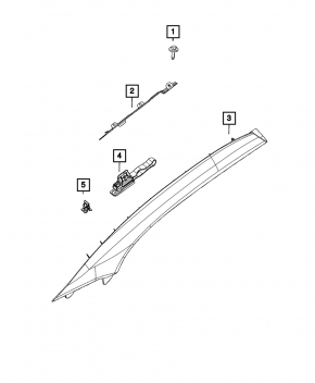 Front pillar trim upper right Jeep Grand Cherokee WK2 16-black