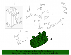 Air conditioning compressor BMW 5 G30 17-20 2.0T, 3.0T